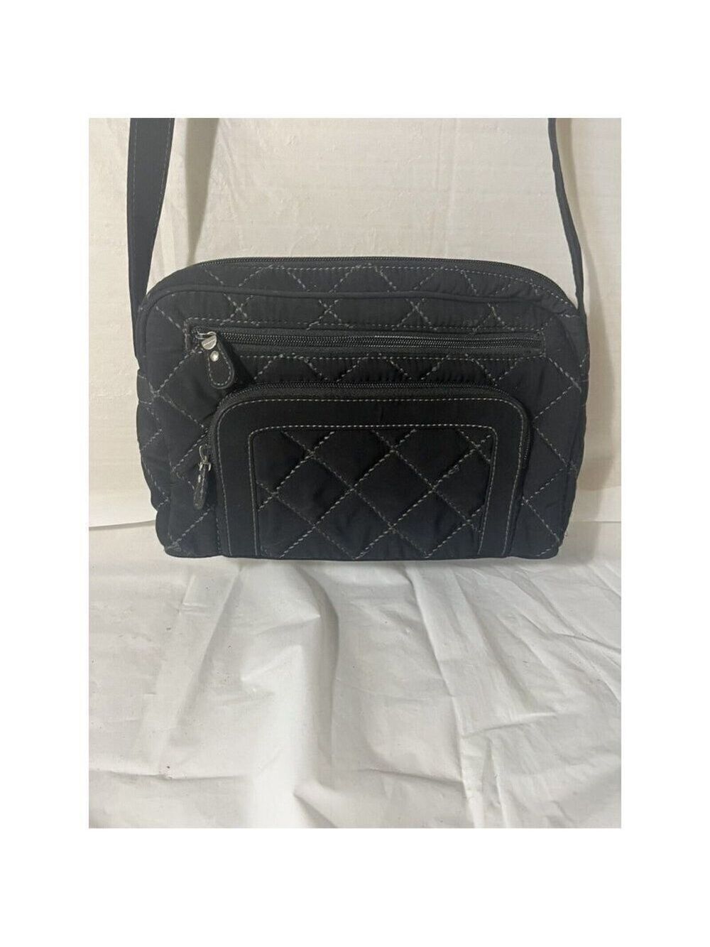 Vera Bradley Quilted Shoulder Bag Purse in Classic Black crossbody